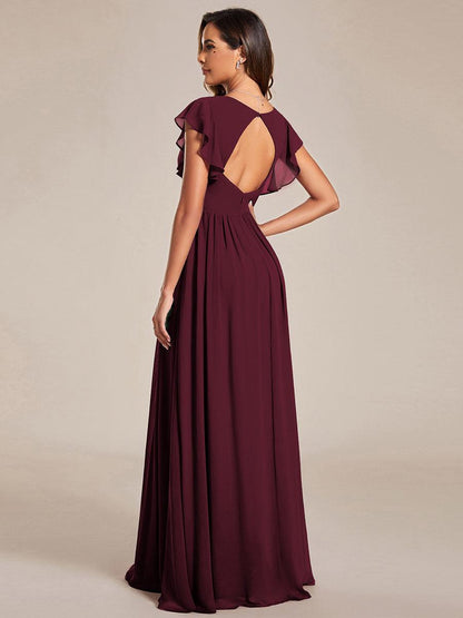 LILYANA | Abito chiffon elegante con volant