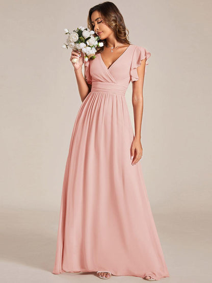 LILYANA | Abito chiffon elegante con volant
