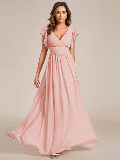 LILYANA | Abito chiffon elegante con volant