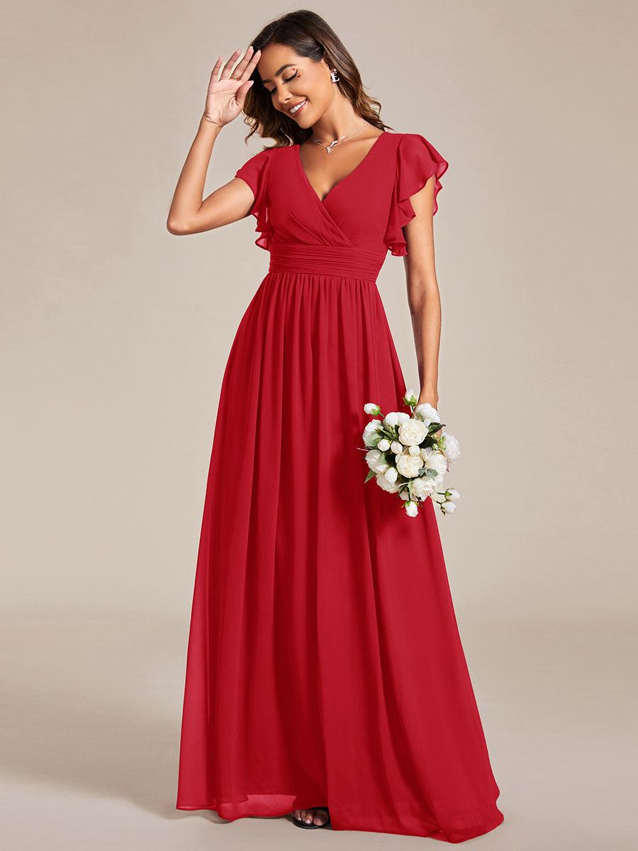 LILYANA | Abito chiffon elegante con volant