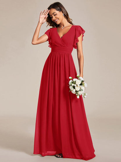 LILYANA | Abito chiffon elegante con volant