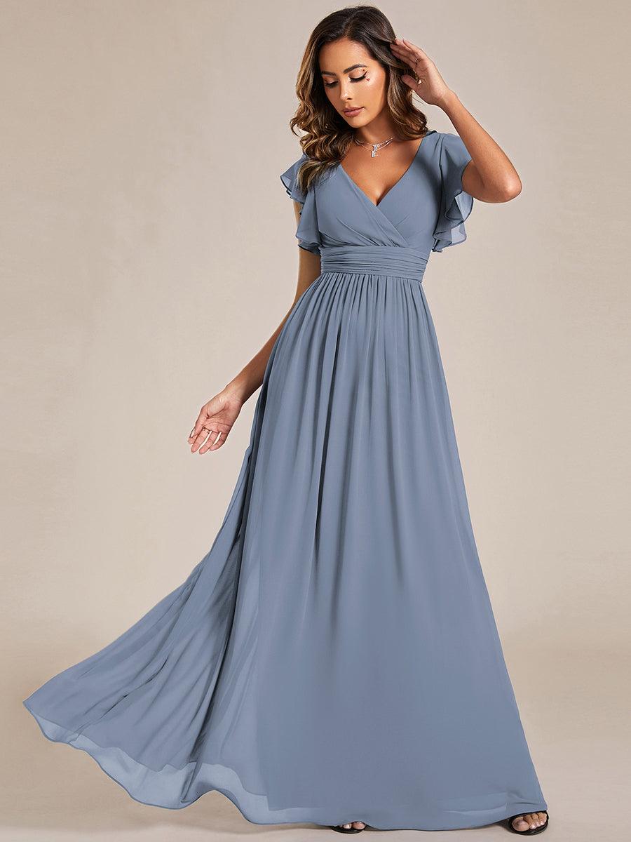 LILYANA | Abito chiffon elegante con volant