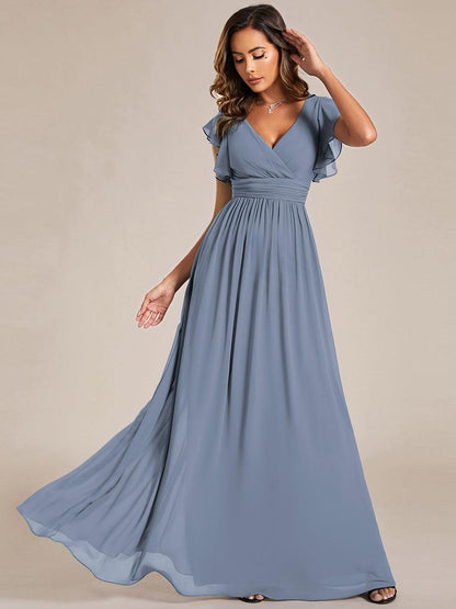 LILYANA | Abito chiffon elegante con volant