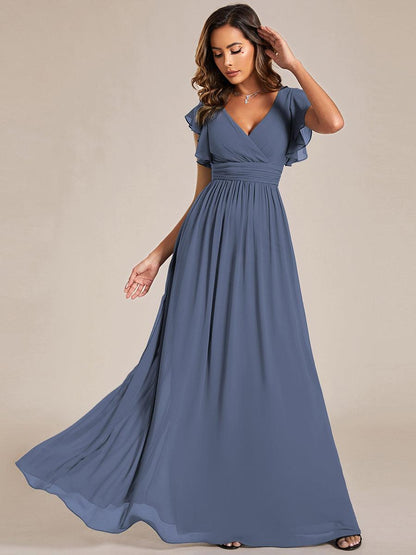 LILYANA | Abito chiffon elegante con volant
