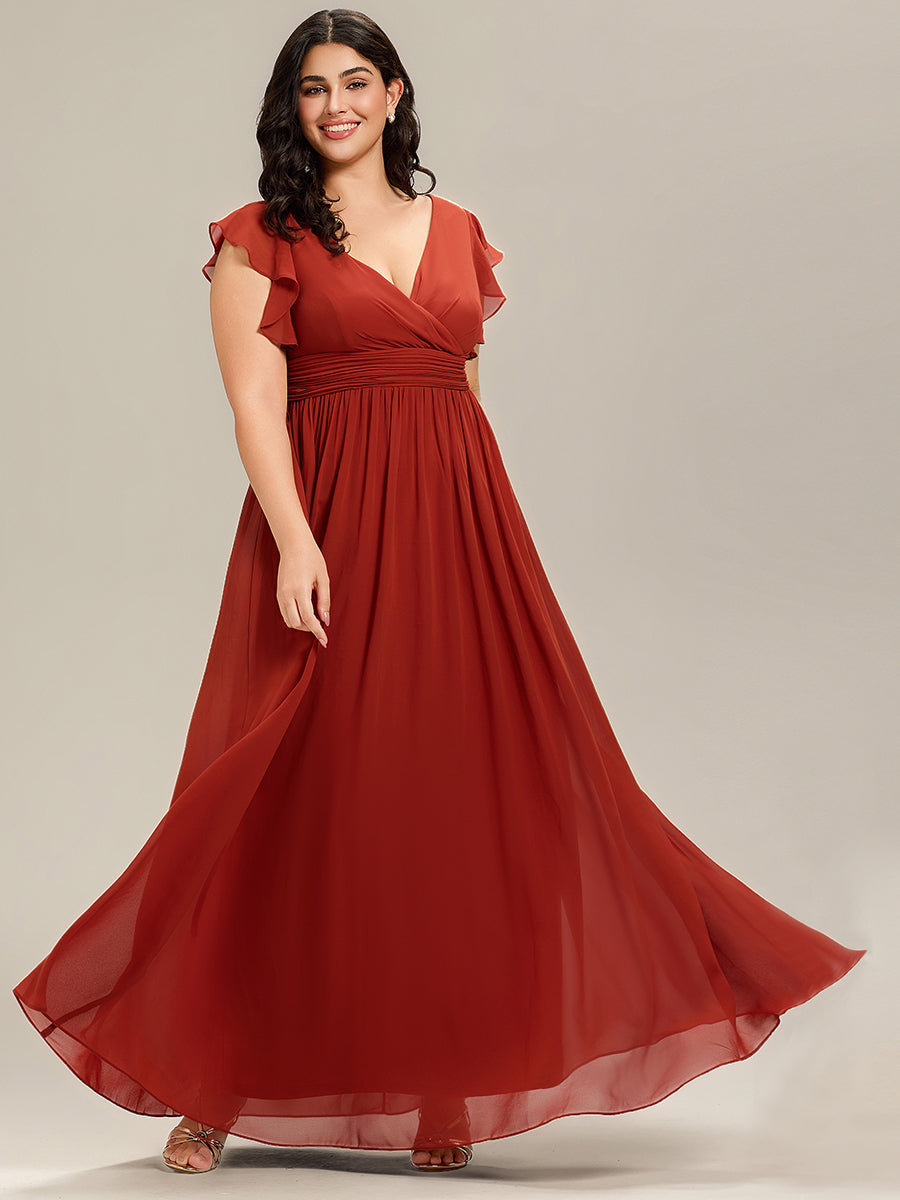 LILYANA | Abito chiffon elegante con volant