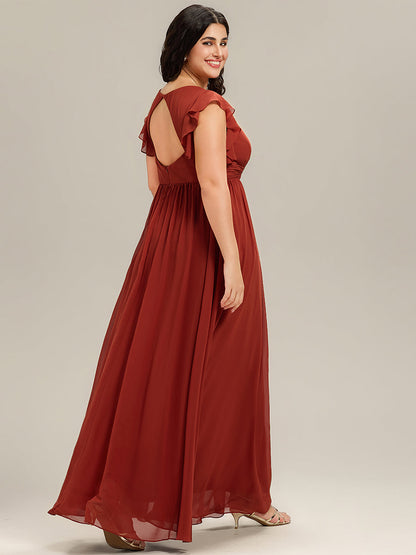 LILYANA | Abito chiffon elegante con volant
