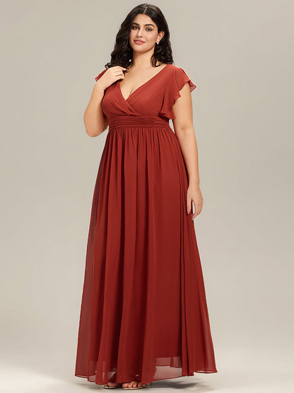 LILYANA | Abito chiffon elegante con volant