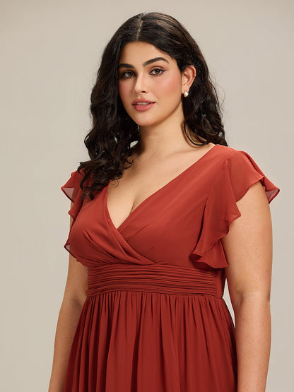 LILYANA | Abito chiffon elegante con volant