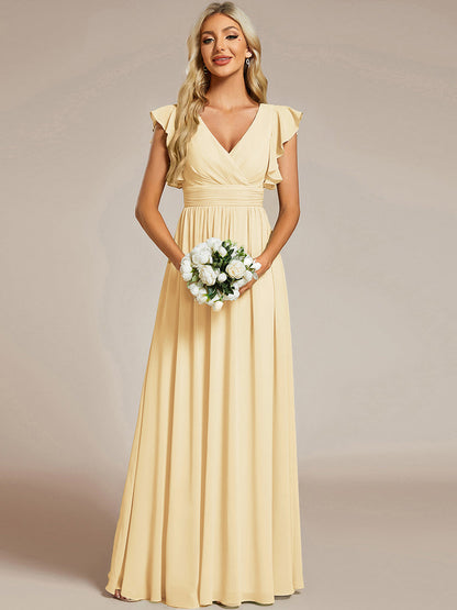 LILYANA | Abito chiffon elegante con volant