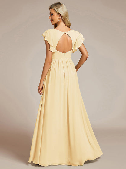LILYANA | Abito chiffon elegante con volant