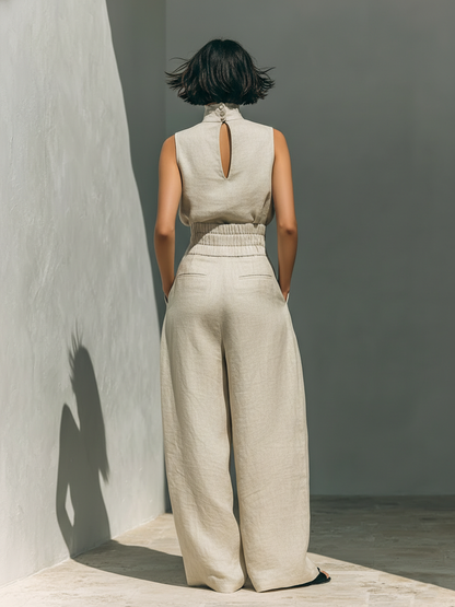 Marieta - Elegante Completo in Lino e Cotone