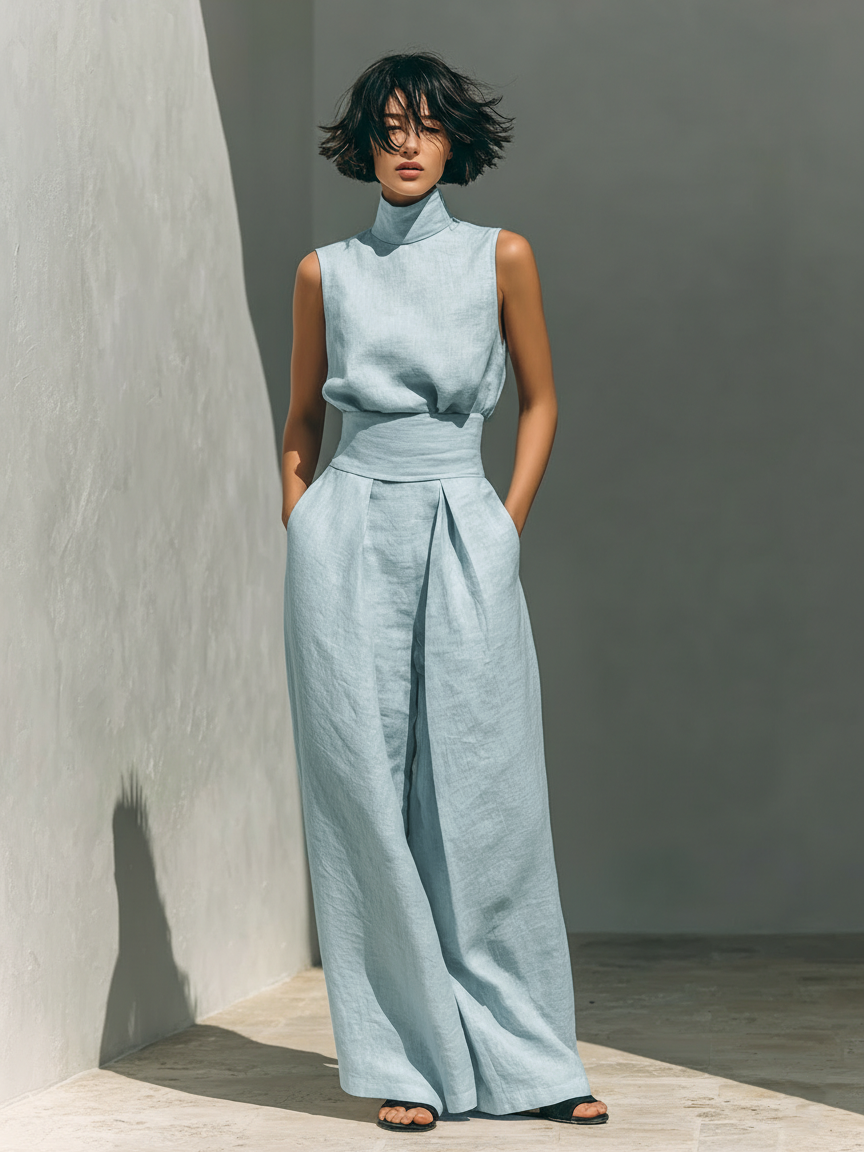 Marieta - Elegante Completo in Lino e Cotone
