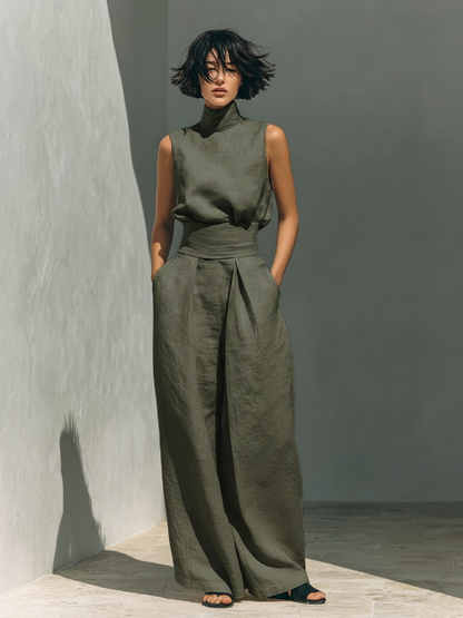 Marieta - Elegante Completo in Lino e Cotone