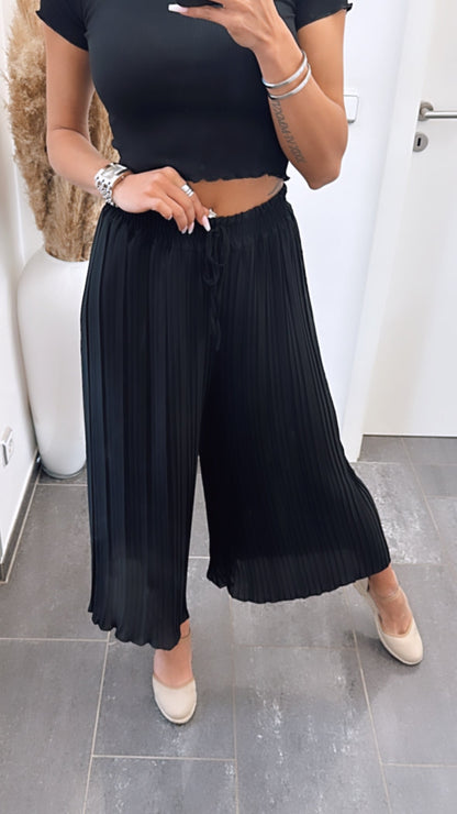 Pantaloni Plissettati Neri