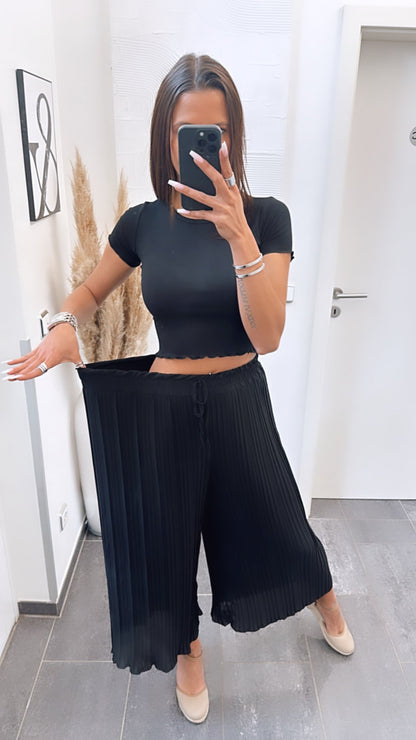 Pantaloni Plissettati Neri