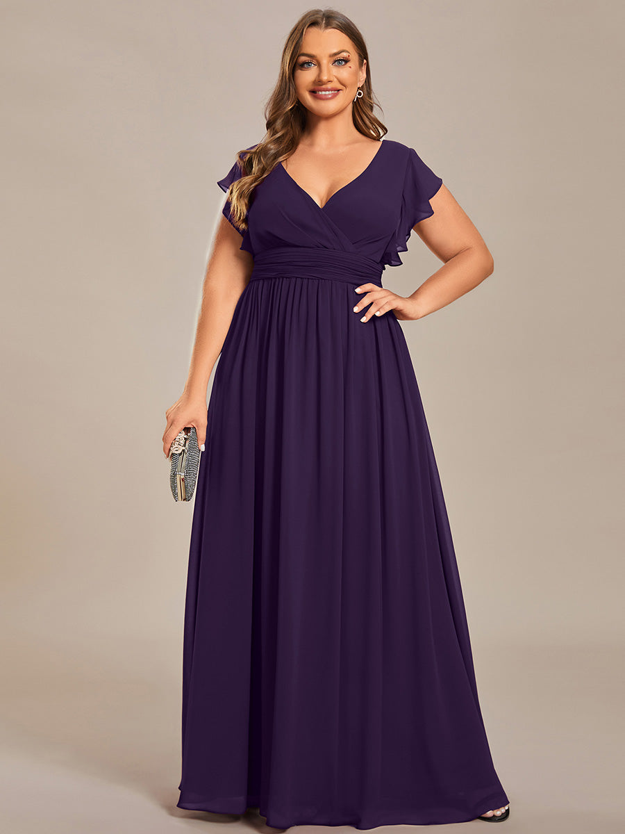 LILYANA | Abito chiffon elegante con volant