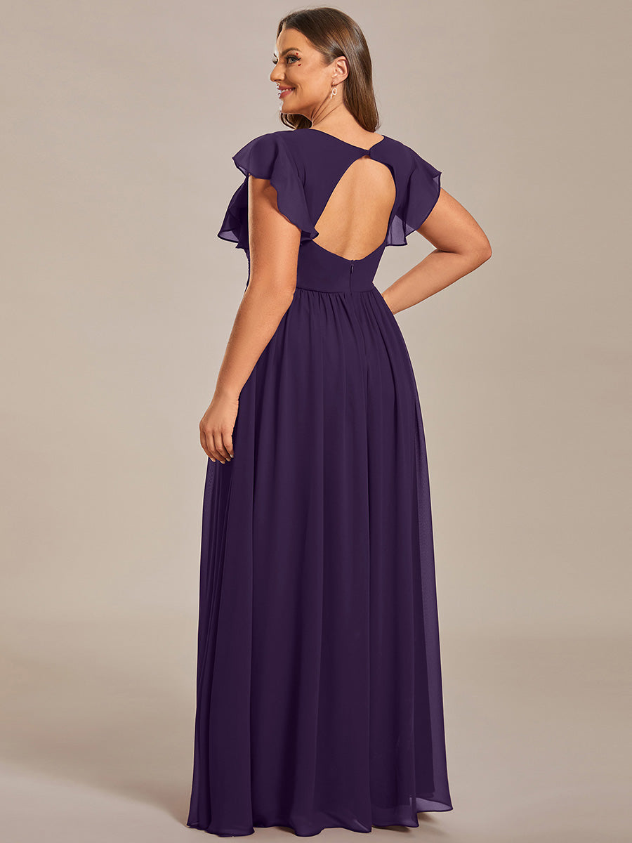 LILYANA | Abito chiffon elegante con volant