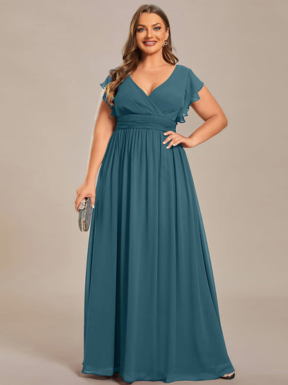 LILYANA | Abito chiffon elegante con volant