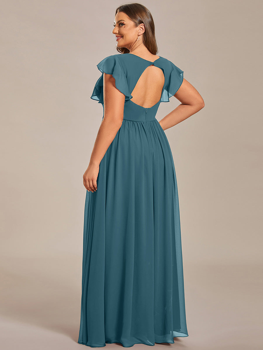 LILYANA | Abito chiffon elegante con volant