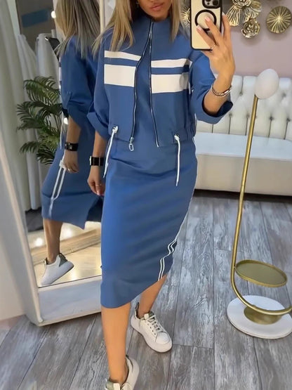 Set Giacca e Vestito con Collo Alto da Donna