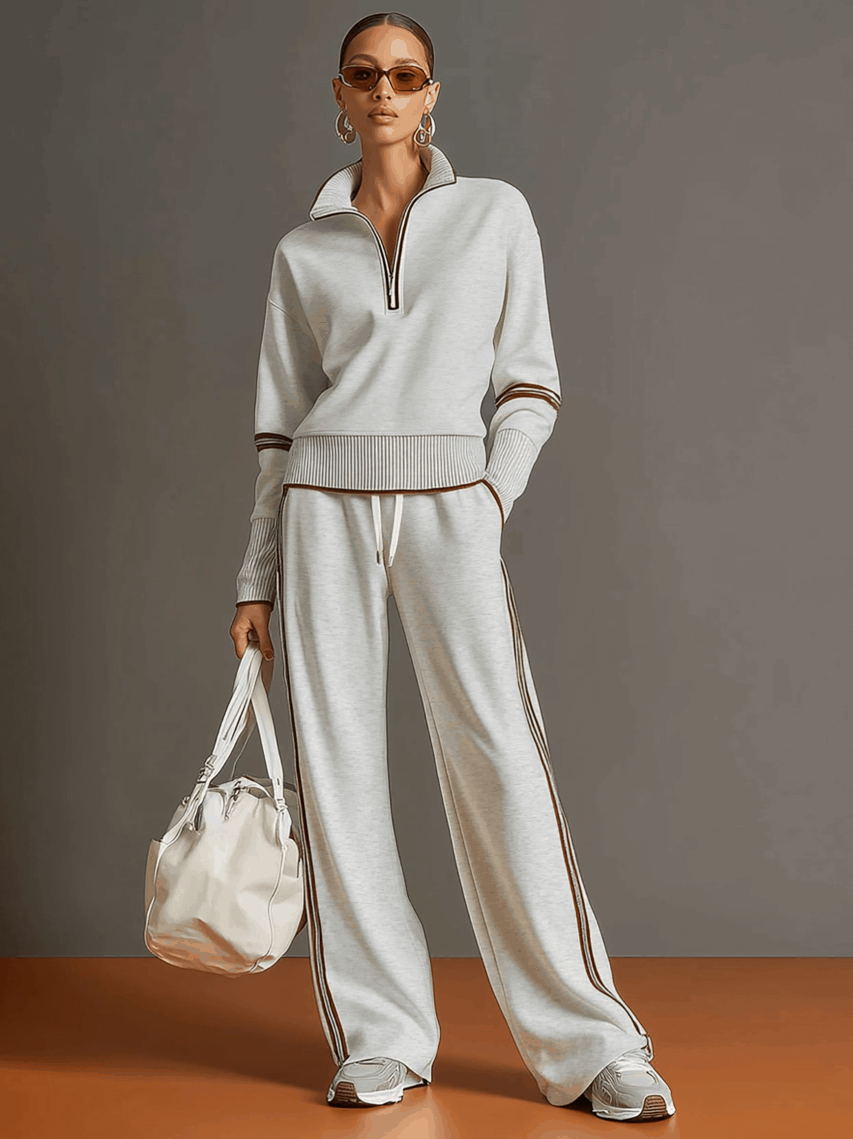 Marieta - Comodo Blusa e Pantaloni a Gamba Larga
