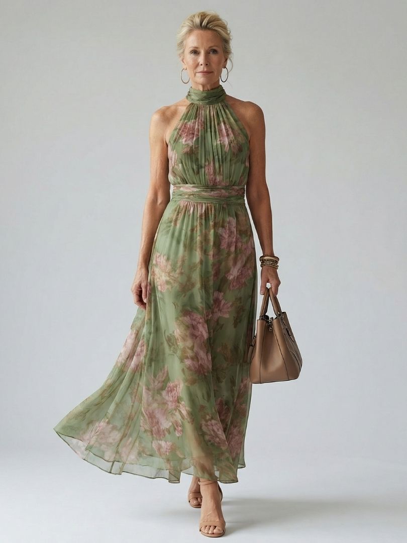 Mirelle - Leggero Abito Midi con Scollo All'Americana