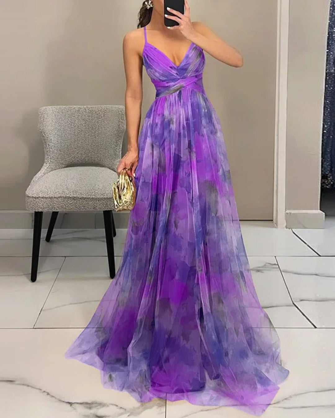 Alveria Milano| Incantevole Maxi Dress con Stampa Floreale