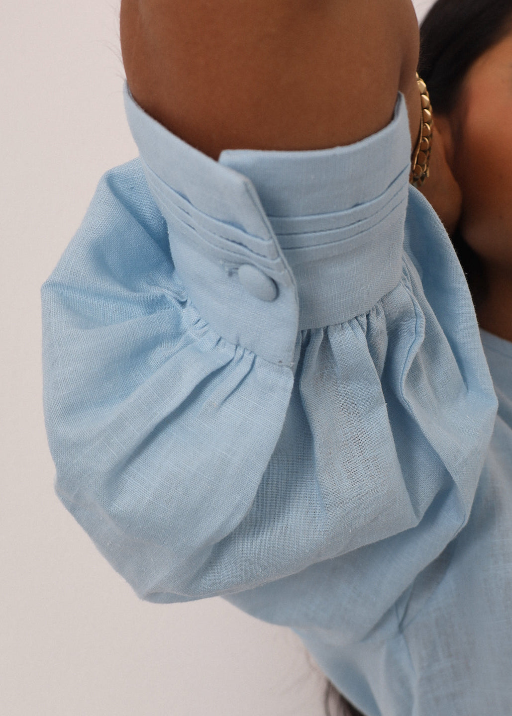 Camicia in Lino con Bottoni Laney | Blu Pastello