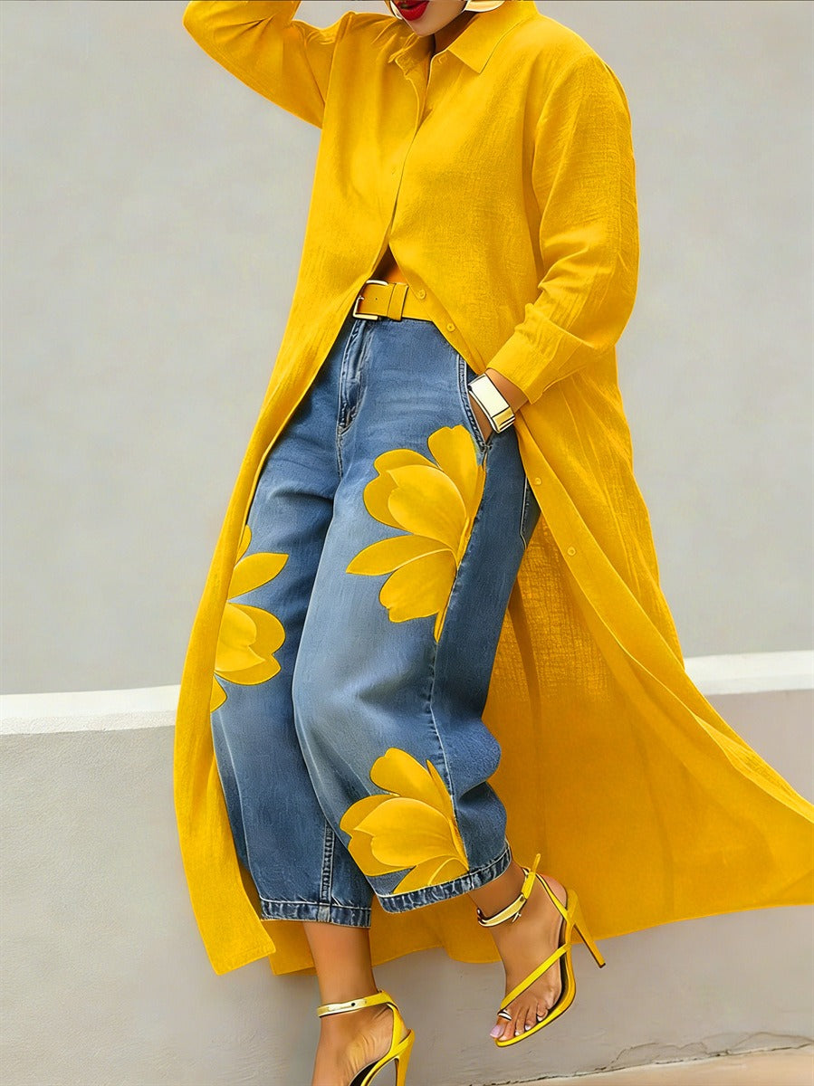 Fiore Rosso - Comodo Completo jeans + camicia 🌼