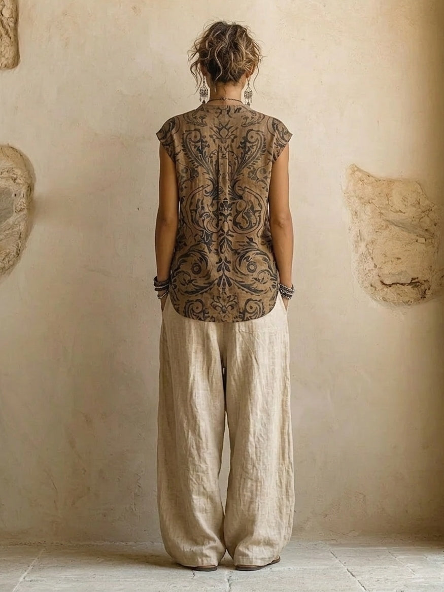 Conjunto Patricia Natural - Sofisticato Set di Tre Pezzi
