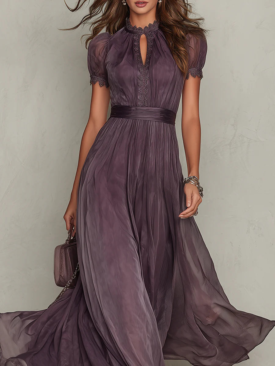 Ashley - Elegante Vestito maxi in chiffon vintage
