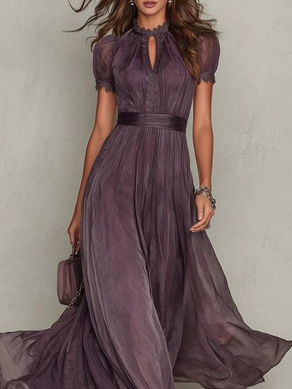 Ashley - Elegante Vestito maxi in chiffon vintage
