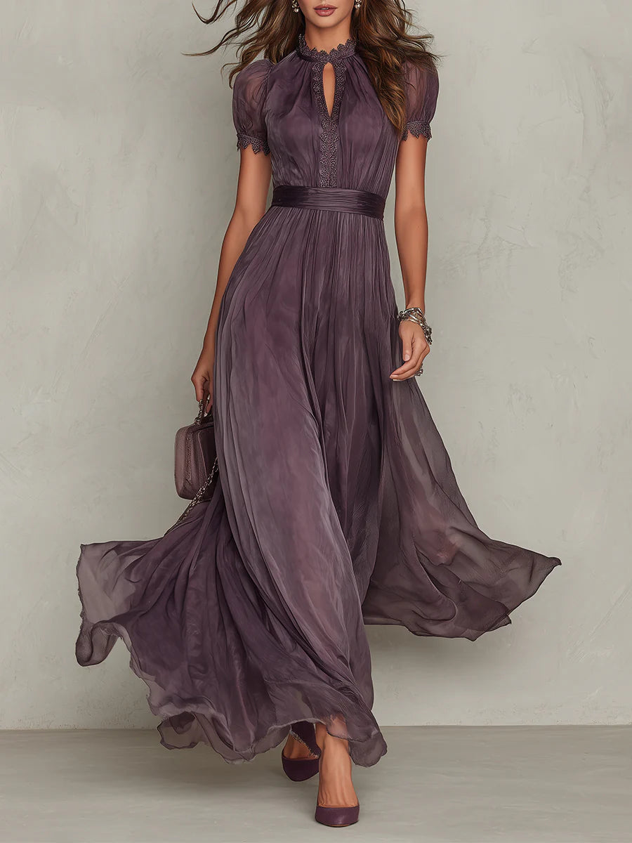 Ashley - Elegante Vestito maxi in chiffon vintage