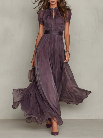 Ashley - Elegante Vestito maxi in chiffon vintage