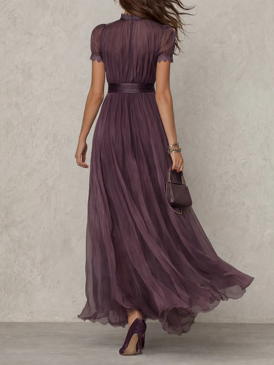 Ashley - Elegante Vestito maxi in chiffon vintage