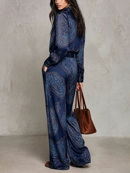 Completo Satin Paisley Borgogna