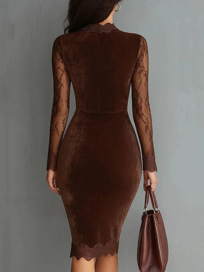 Vestito in Pizzo Sexy con Scollo a V