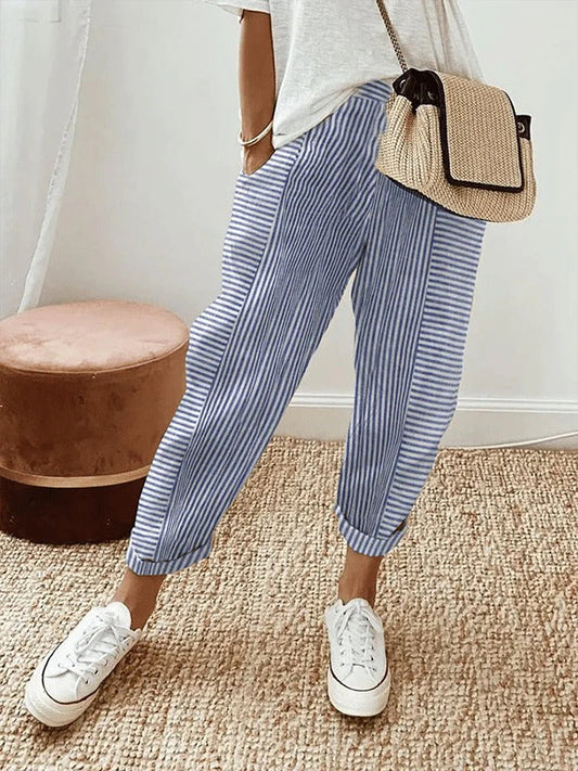 Striped Cotton Trousers