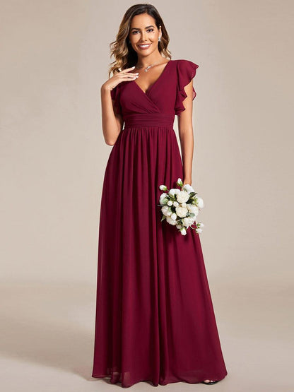 LILYANA | Abito chiffon elegante con volant