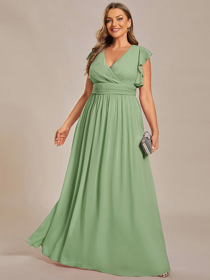 LILYANA | Abito chiffon elegante con volant