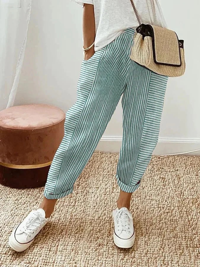 Striped Cotton Trousers
