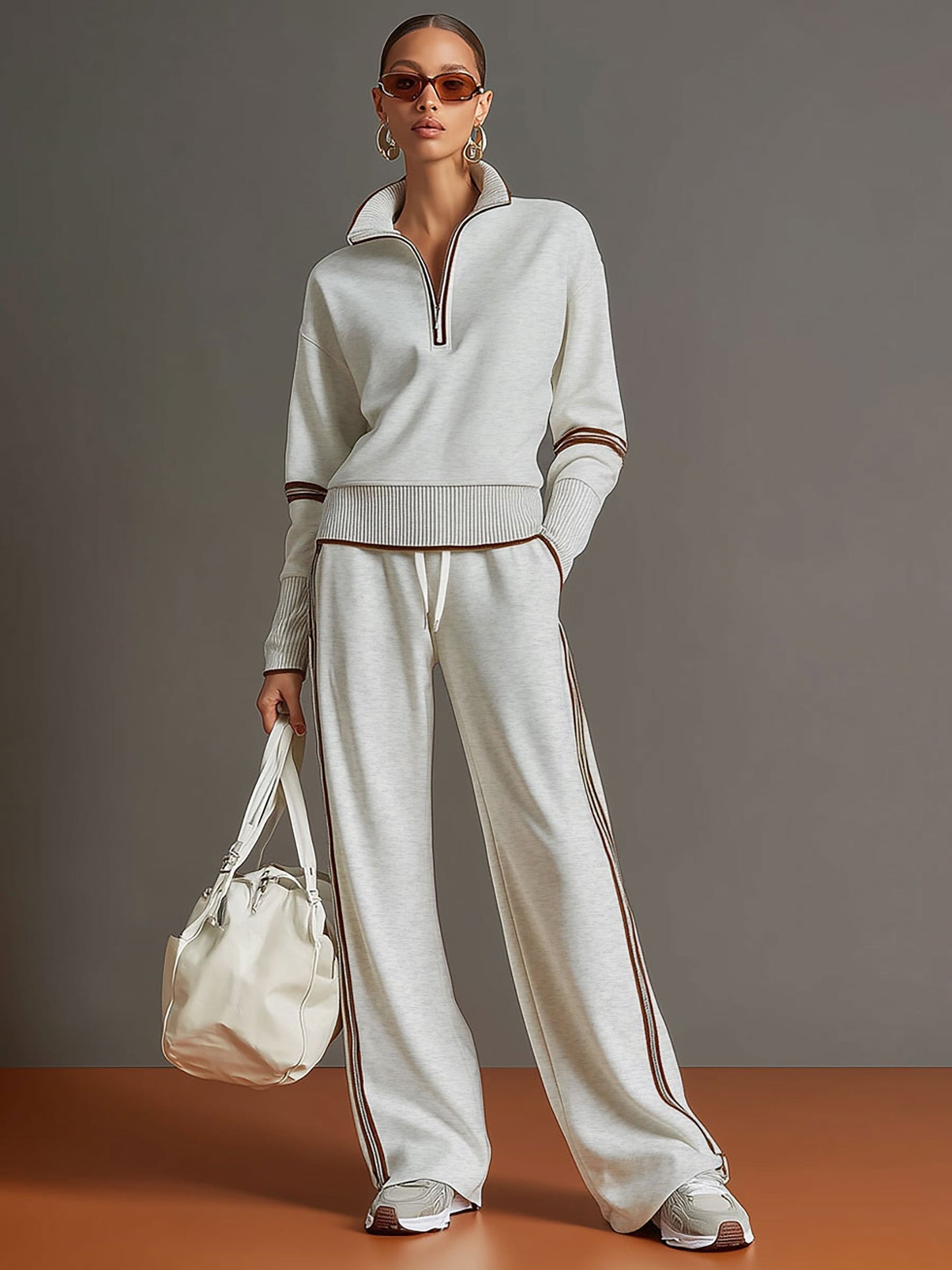 Marieta - Comodo Blusa e Pantaloni a Gamba Larga