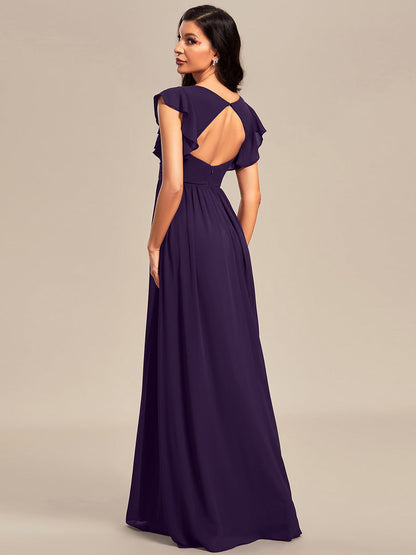LILYANA | Abito chiffon elegante con volant