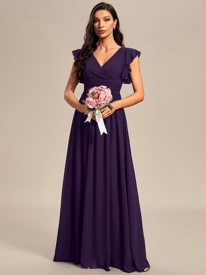 LILYANA | Abito chiffon elegante con volant