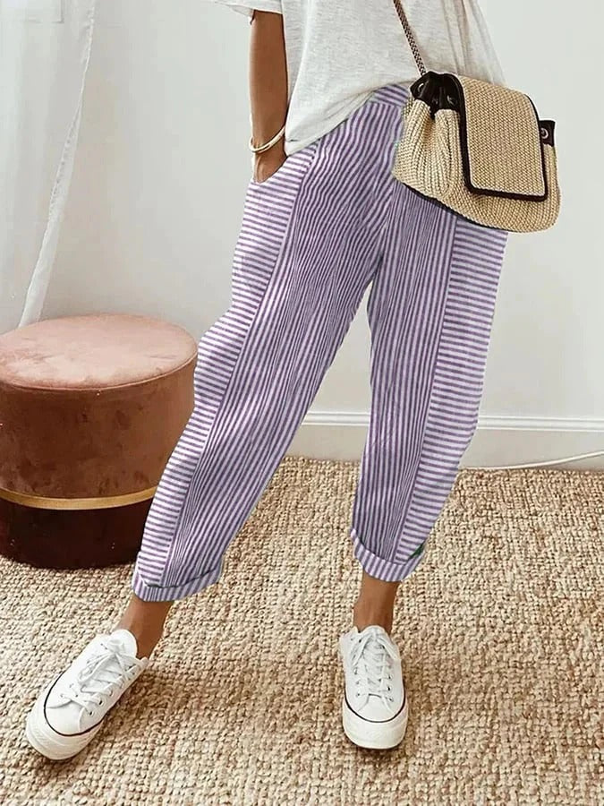 Striped Cotton Trousers