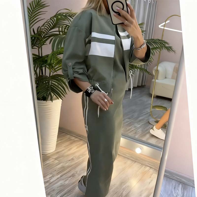 Set Giacca e Vestito con Collo Alto da Donna
