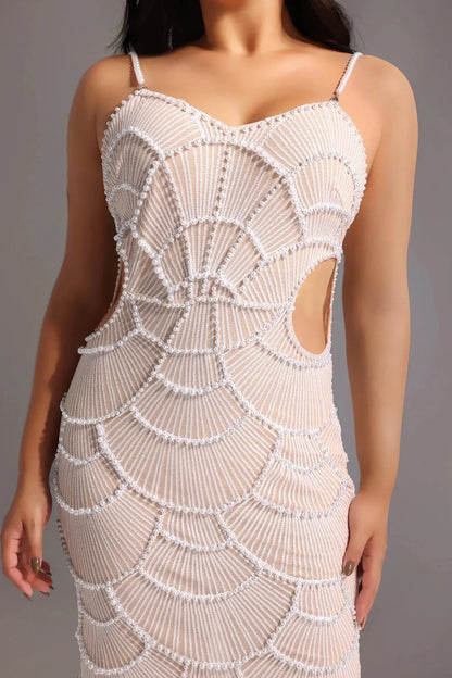 ELARA | Abito midi elegante lavorato con dettagli cut-out
