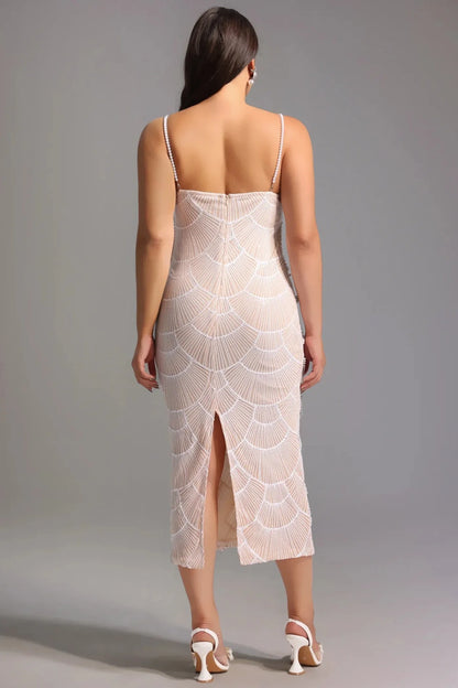 ELARA | Abito midi elegante lavorato con dettagli cut-out